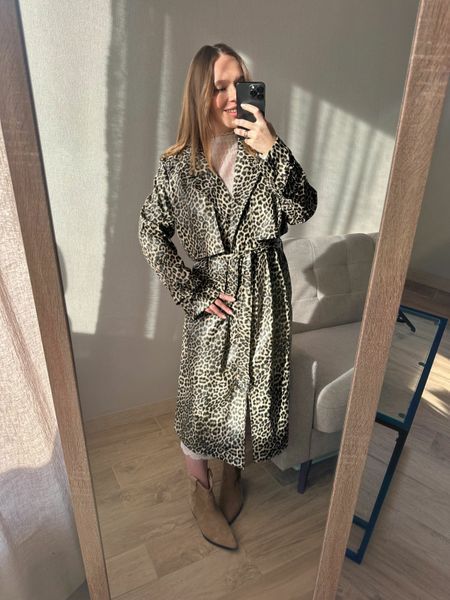 Тренч в лео принт з екошкіри, one size 10000080 фото
