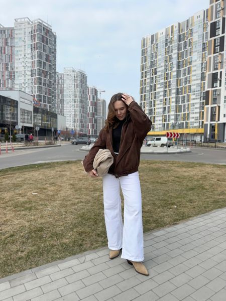 Косуха з високим коміром під замшу "Brown Urban Vintage" 200270 фото