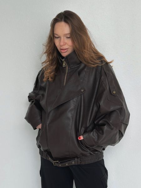 Косуха з високим коміром "Brown Urban Classic" 200213 фото