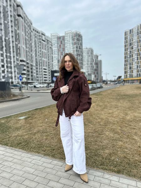Косуха з високим коміром під замшу "Wine Urban Vintage" 200273 фото