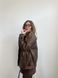 Подовжена косуха з ефектом замші "Brown Suede Classic" 1000961 фото 8