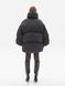 Об'ємний чорний пуховик з високим коміром 200167 фото 5