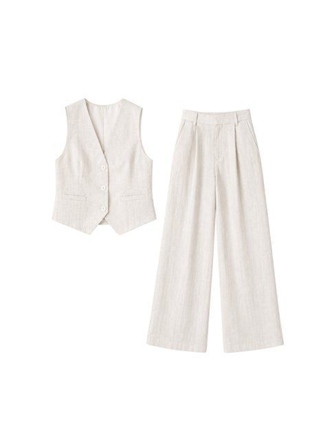 Костюм молочний з жилетом &laquo;Linen Flow&raquo; 10001103 фото
