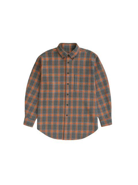 Сорочка в клітинку сіро-помаранчева "Tartan" 10000033 фото
