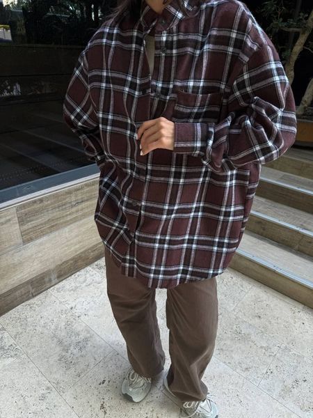 Сорочка в клітинку темно шоколадна "Tartan" 10000035 фото