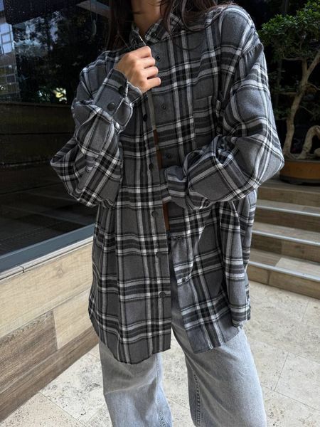 Сорочка в клітинку сіро-чорна "Tartan" 10000036 фото