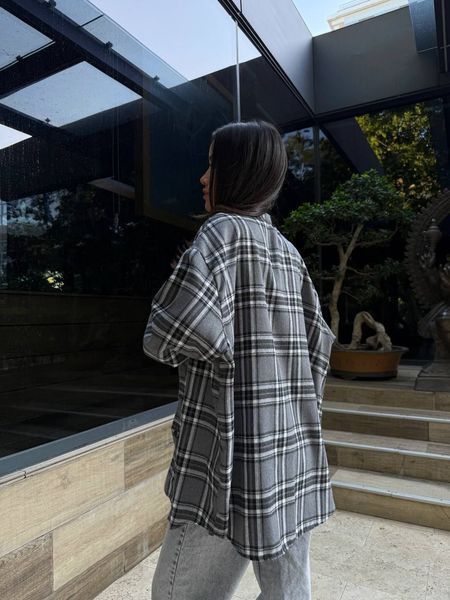 Сорочка в клітинку сіро-чорна "Tartan" 10000036 фото
