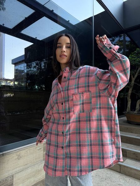 Сорочка в клітинку рожева "Tartan" 10000037 фото