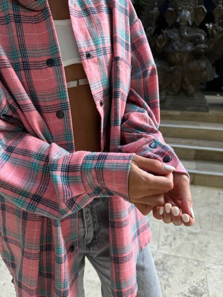 Сорочка в клітинку рожева "Tartan" 10000037 фото