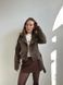 Укорочена косуха з ефектом замші &laquo;Brown Suede Crop&raquo;  200230 фото 1