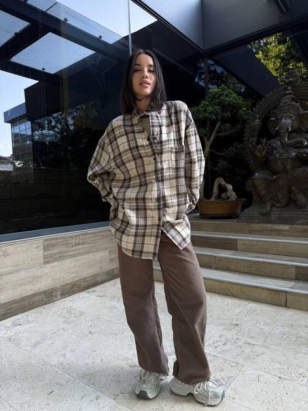 Сорочка в клітинку бежева "Tartan" 10000041 фото