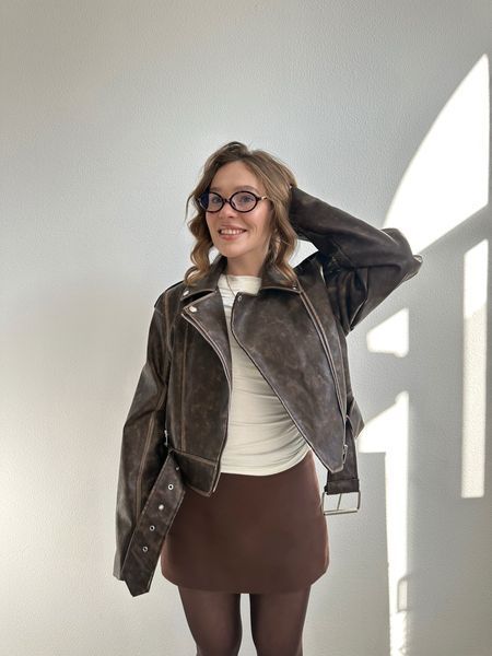 Укорочена темно-коричнева косуха "Dark Brown Rebel Crop" 1000954 фото