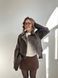 Укорочена темно-коричнева косуха "Dark Brown Rebel Crop" 1000954 фото 3