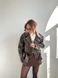 Укорочена темно-коричнева косуха "Dark Brown Rebel Crop" 1000954 фото 5